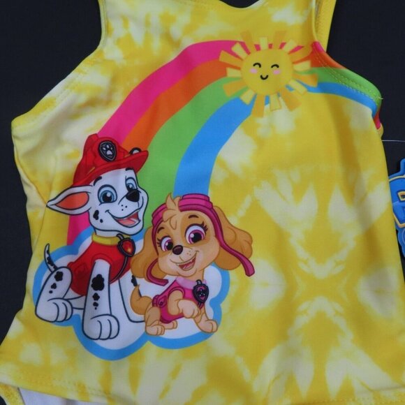 Paw Patrol 12M Baby Girls One Piece Swimsuit Puppy Dog Rainbow Nickelodeon NEW - Picture 2 of 8
